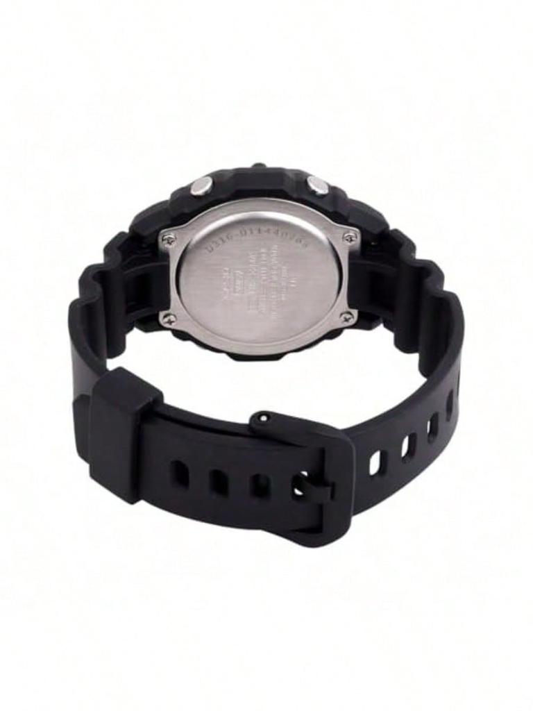 Men's Quartz Watch Black Case and Strap, Featuring Digital Display Time, Date, Calendar, Day Week, Multiple Functions. Sports. -1AVPF. LWS-2200H
