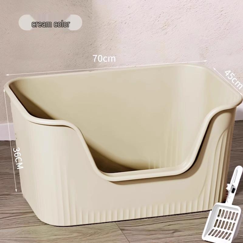 Extra-Large Splash-Proof Semi-Enclosed Cat Litter Box for Maine Coons