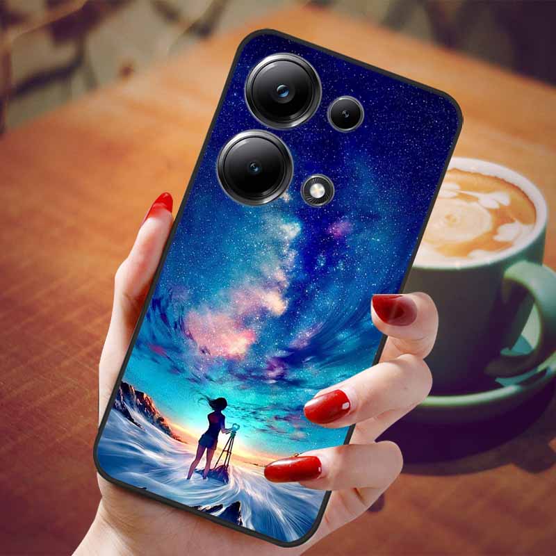 For Poco M6 Pro 4G Case Fashion Marble Silicon Black Cover for Xiaomi Poco M6Pro 4G Phone Case M 6 Pro Soft Shells PocoM6Pro 4G