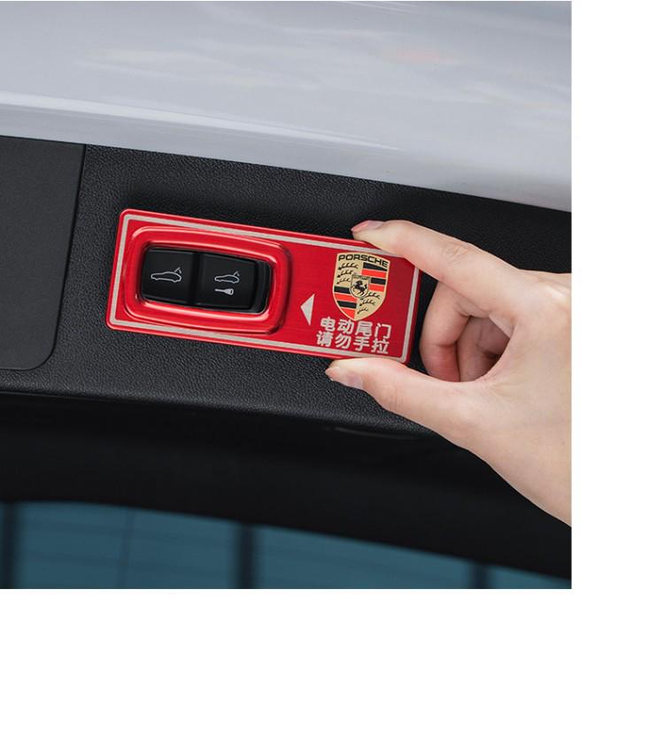 Porsche Elektrische Heckklappe Warnaufkleber