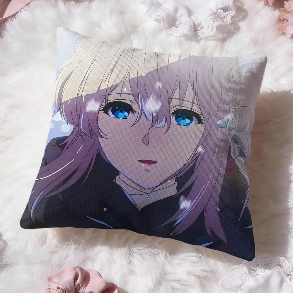 anime v-Violet Evergarden Cushion Cover Premium Comfort Reversible Pillow Cove -Two in One Design for Any Room & Car Interior