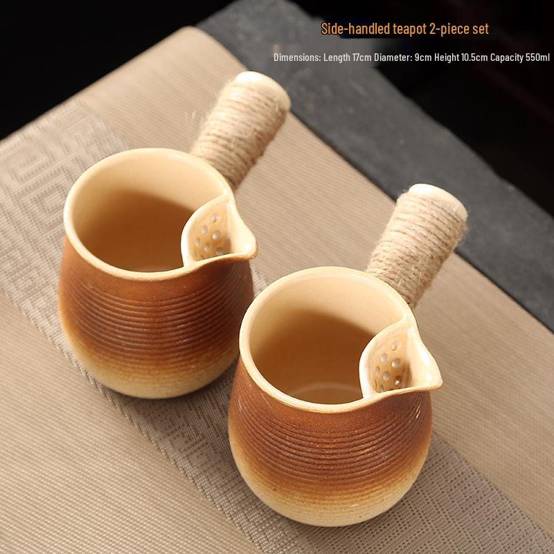 Fire-friendly Ceramic Tea Pot Set: Heat-resistant, perfect for roasting tea, boiling milk, and open flame cooking.