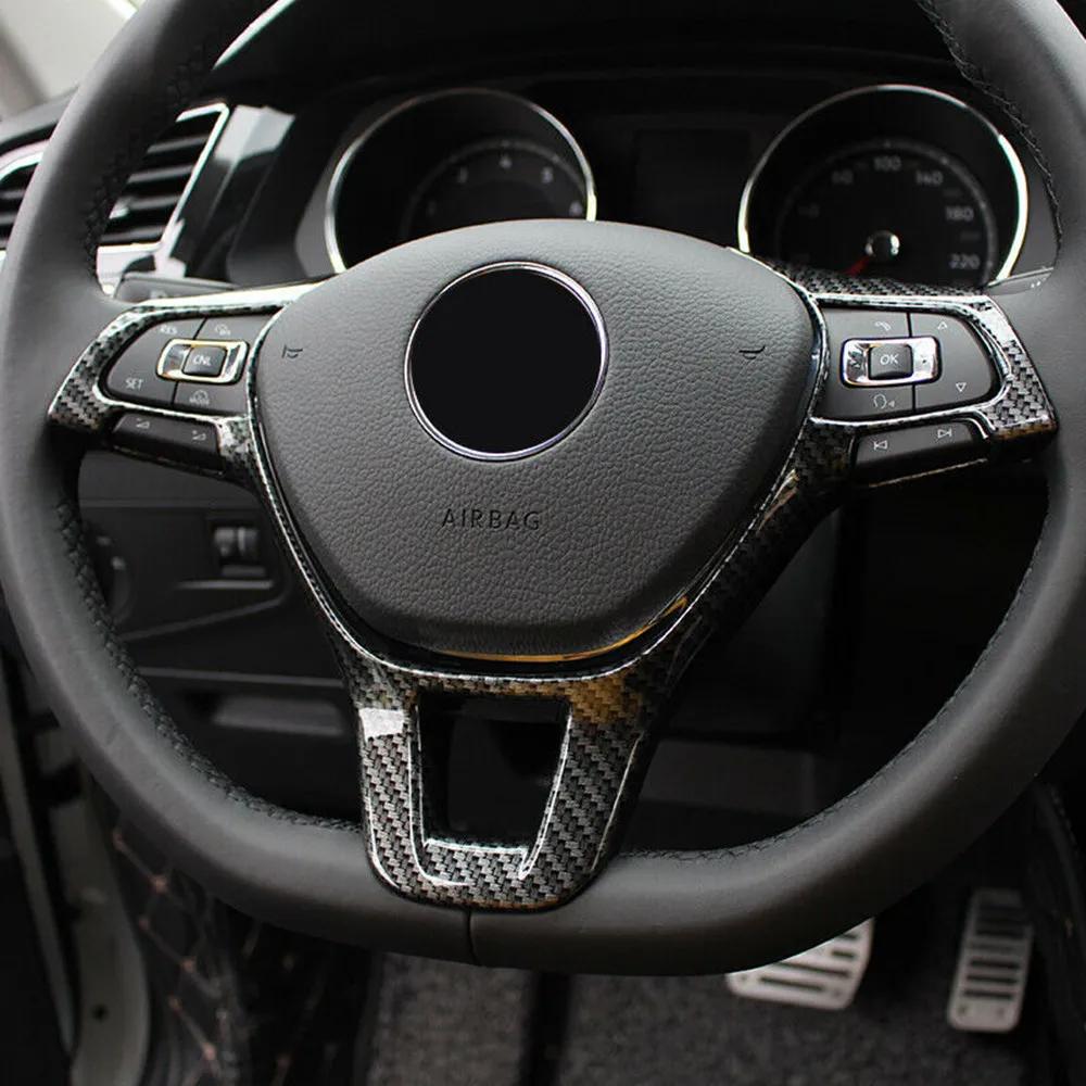 For Volkswagen VW Tiguan MK2 Golf 7 Polo T-Cross T-Roc Jetta 2017-2019 Car Steering Wheel Panel Trim Button Cover Frame Decor
