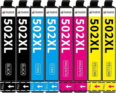 502XL Ink Cartridges - Ink - Compatible Epson - Pack of 8 - Multicolor - High Capacity