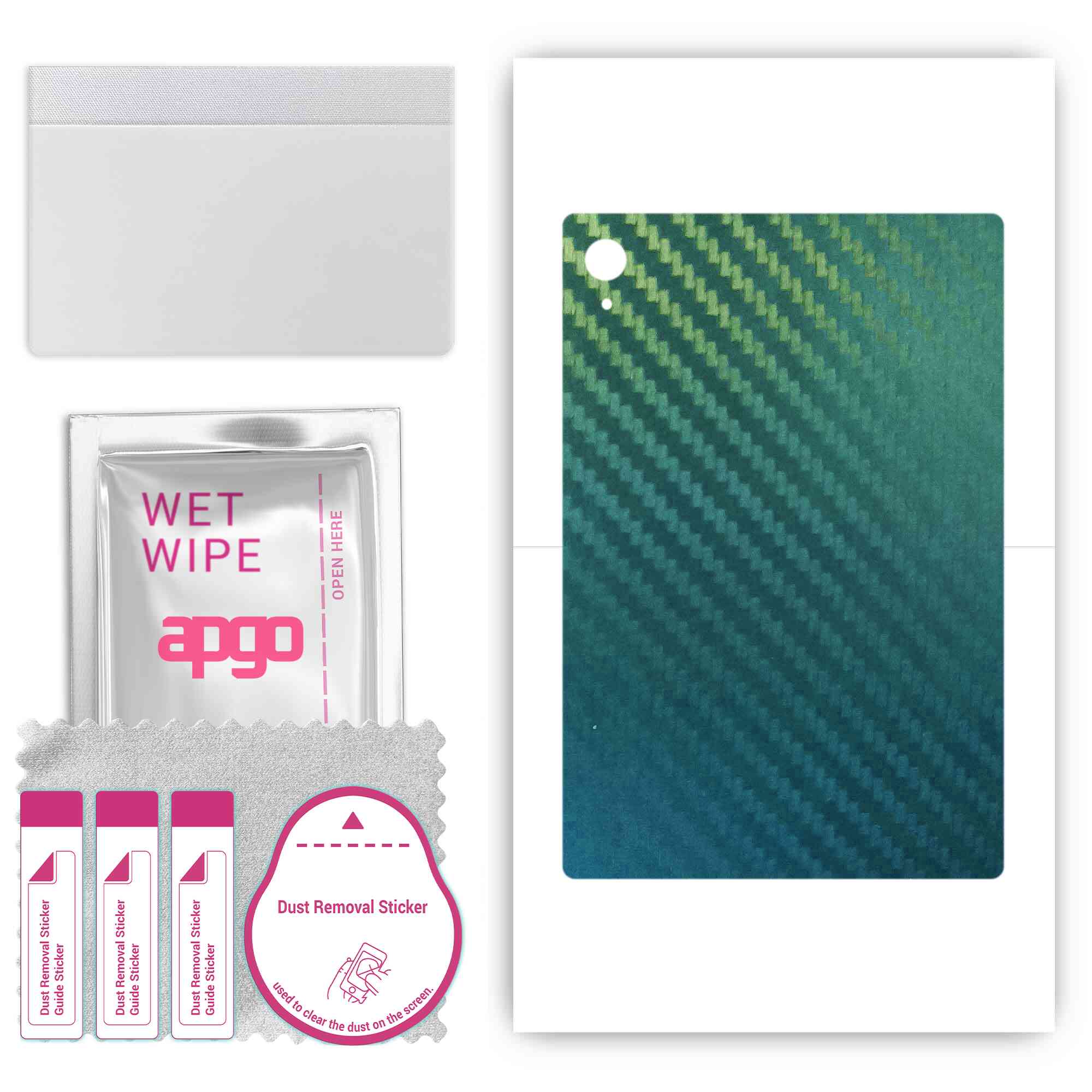 

apgo Protective Skin Sticker for the back compatible with Teclast P30HD, Wrap Film, Foil, Vinyl - Pattern Carbon Chameleon CAKA1