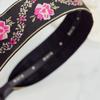 Maia Pearl Flower Jacquard Hairband A - Plain Pink