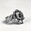 Dark Punk Style Men's Sheep Head Shape Exaggerated Ring European and American Retro Ring
