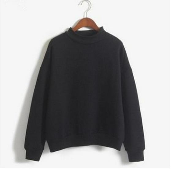 Women's Korean Solid Color Velvet Sweater - Autumn/Winter Baseball Jacket with High Collar