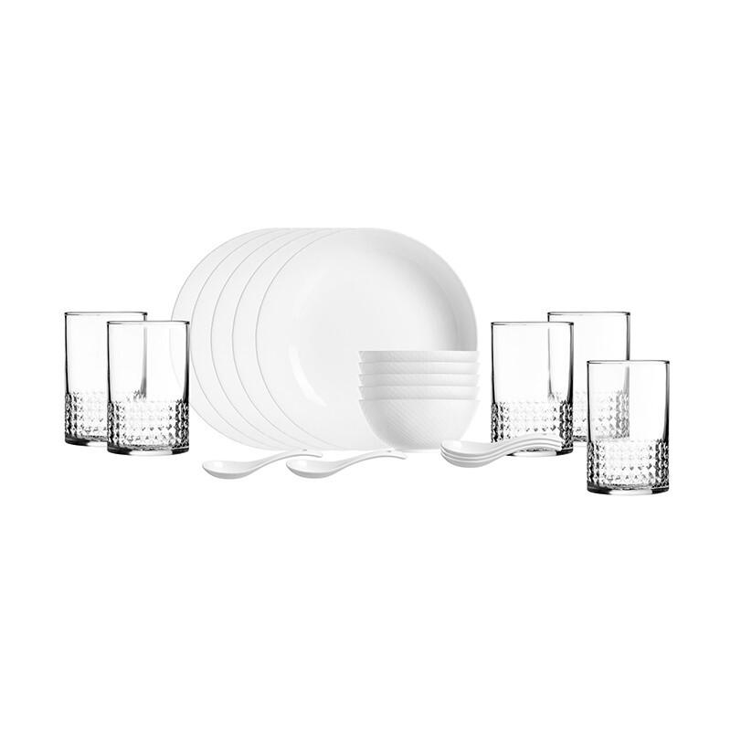 Luminarc Crystal Embossed 20-Piece Dinnerware Set