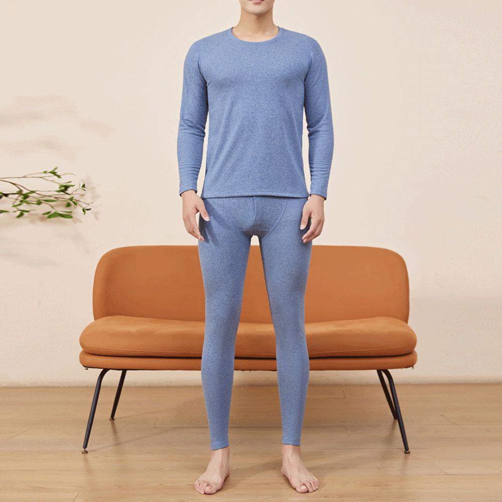 Men's Autumn Winter Thermals Clothes Thick Suits T-Shirts + Pants Undershirts Sets Turtleneck Sweater Tops Blouse For Men