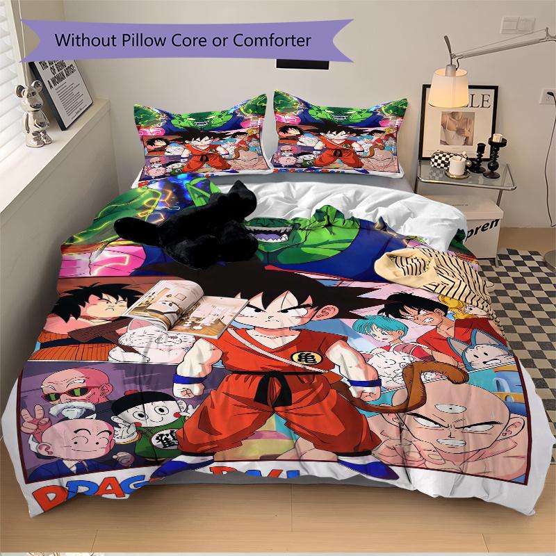 3pcs Dragon Ball Heroes Design Bedding Set Includes Comfortable Bedding with Stylish Design for Bedroom,  H027