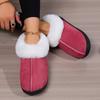 Women's Comfortable Winter Solid-color Warm Plush Slippers Fashionable Trendy Ankle Boots Fleece-lined and Thickened for Warmth and Comfort Home Shoes