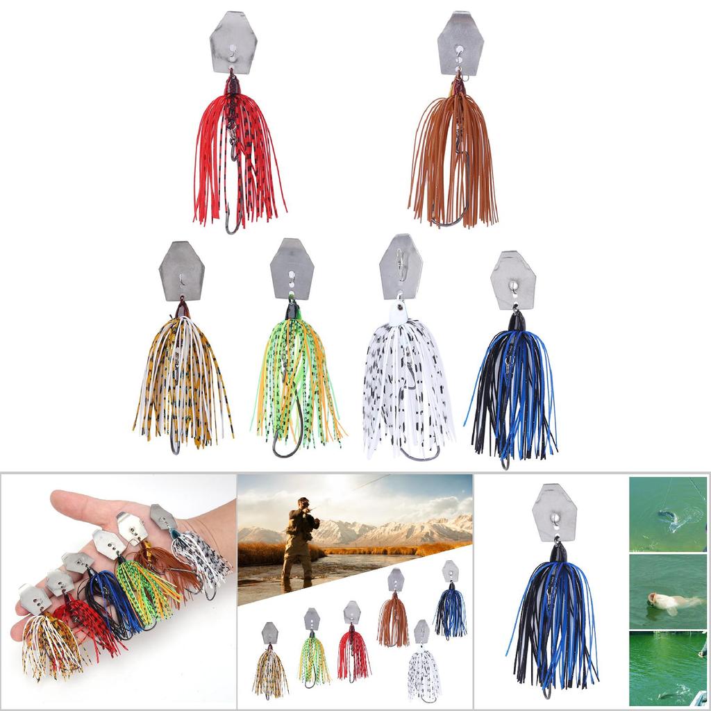 10cm 11g Metal Bait Sequin Bottom Beard Lure Fishing Lures Fish Tackle Accessories6 pcs   Set