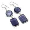 Blue Monalisa Gemstone Handmade 925 Sterling Silver Jewelry Earring 2.32" GK-6252