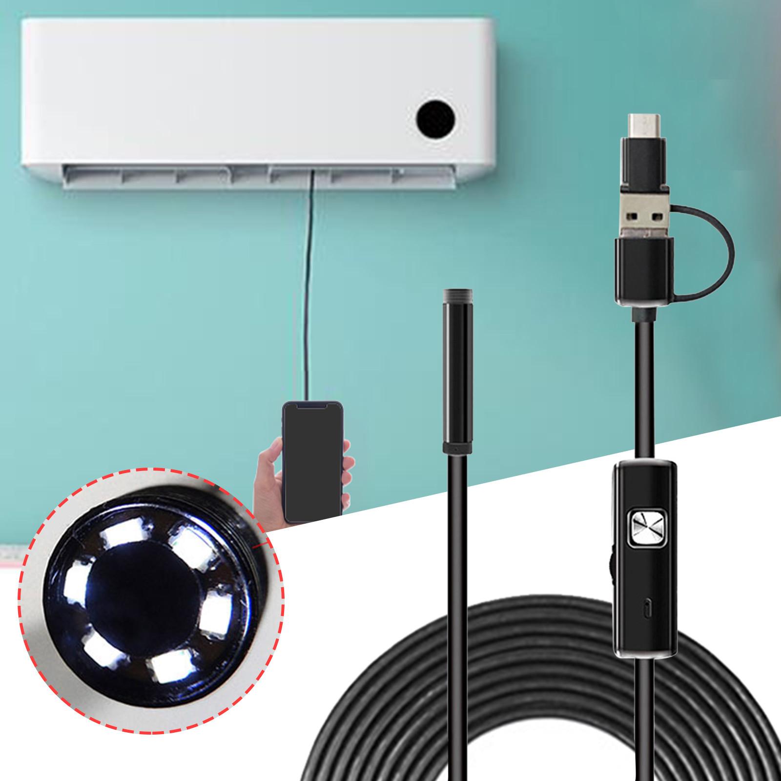 

Водонепроникний промисловий ендоскоп три-в-одному, зонд 7 мм, довга лінія 5 м