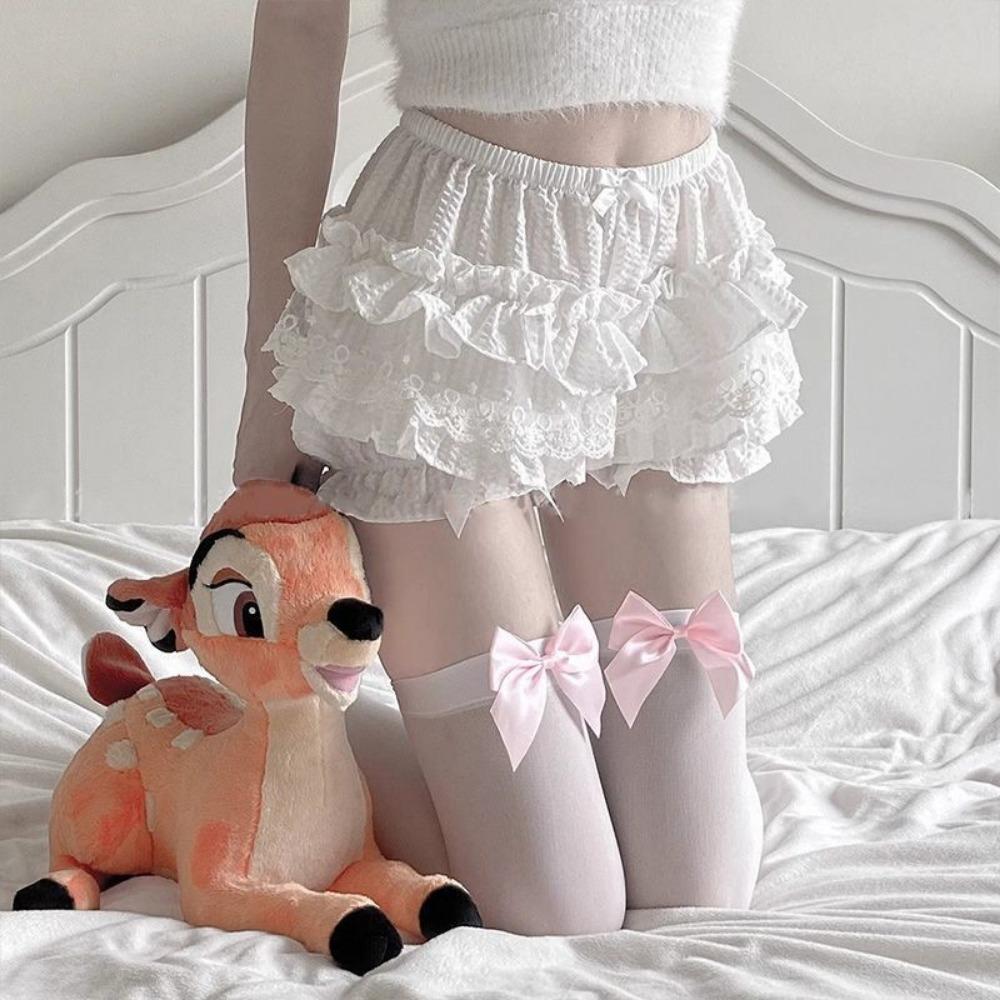 Slim Black Silk Sweet Cute Sexy Knee Socks High Thigh Socks Lolita Bow JK Stockings Women