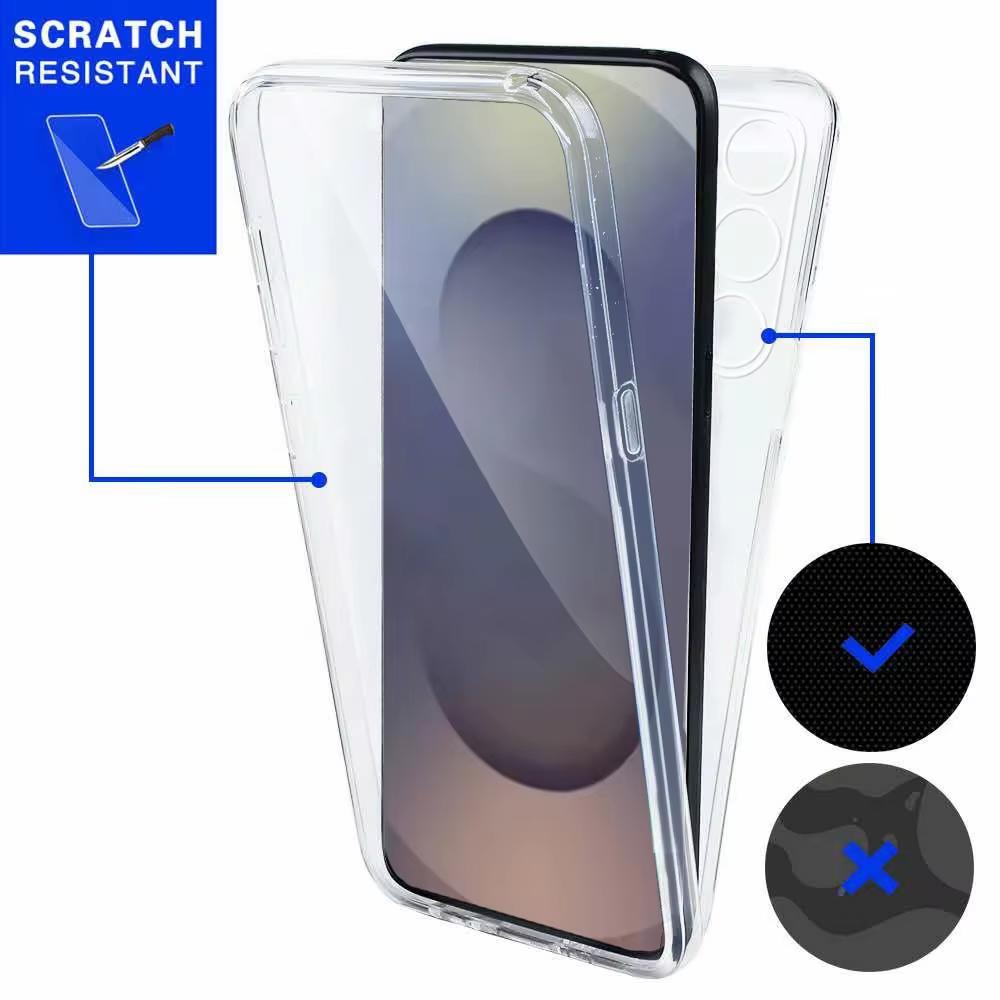 360 Grad Vollkörper Klare Schutzhülle für Samsung S26 Ultra S25 Plus S23 FE S22 S21 S24 FE Stoßfeste Displayschutzhülle