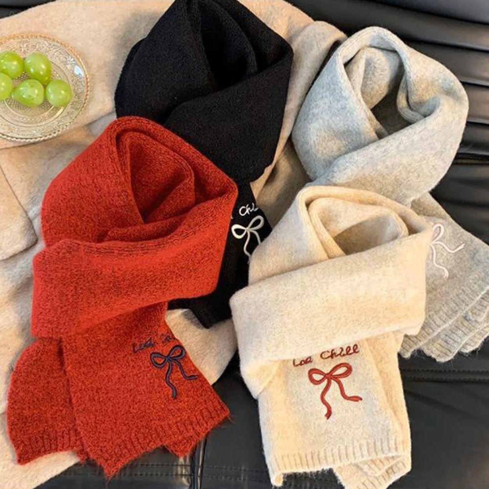 Thicken Knit Scarf Soft Neckerchief New Cross Scarf Women