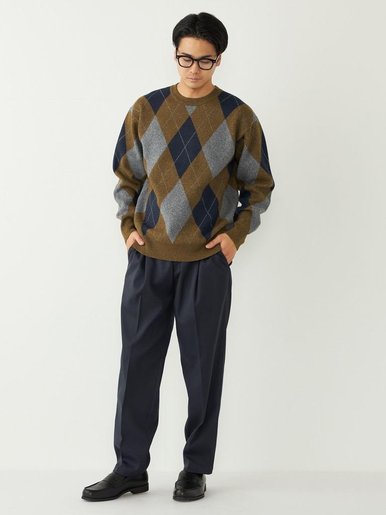 Ships Colors Machine Washable Mochifuwa All-Over Print Knit 216060007 Black Large