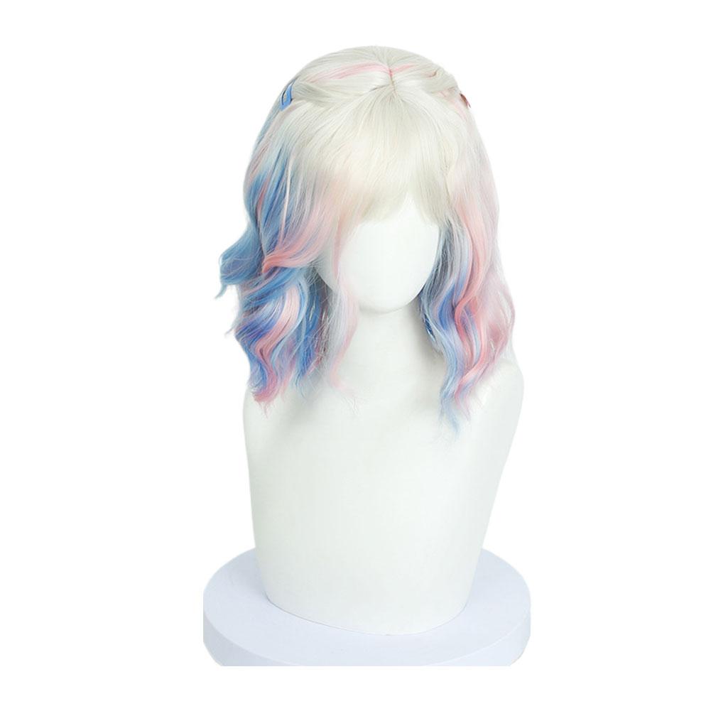 Blonde Short Wavy Wig Colorful Synthetic Wig For Wednesday S2 Newly For Sinclair Enid Cosplay Wig Halloween Costume Cosplay