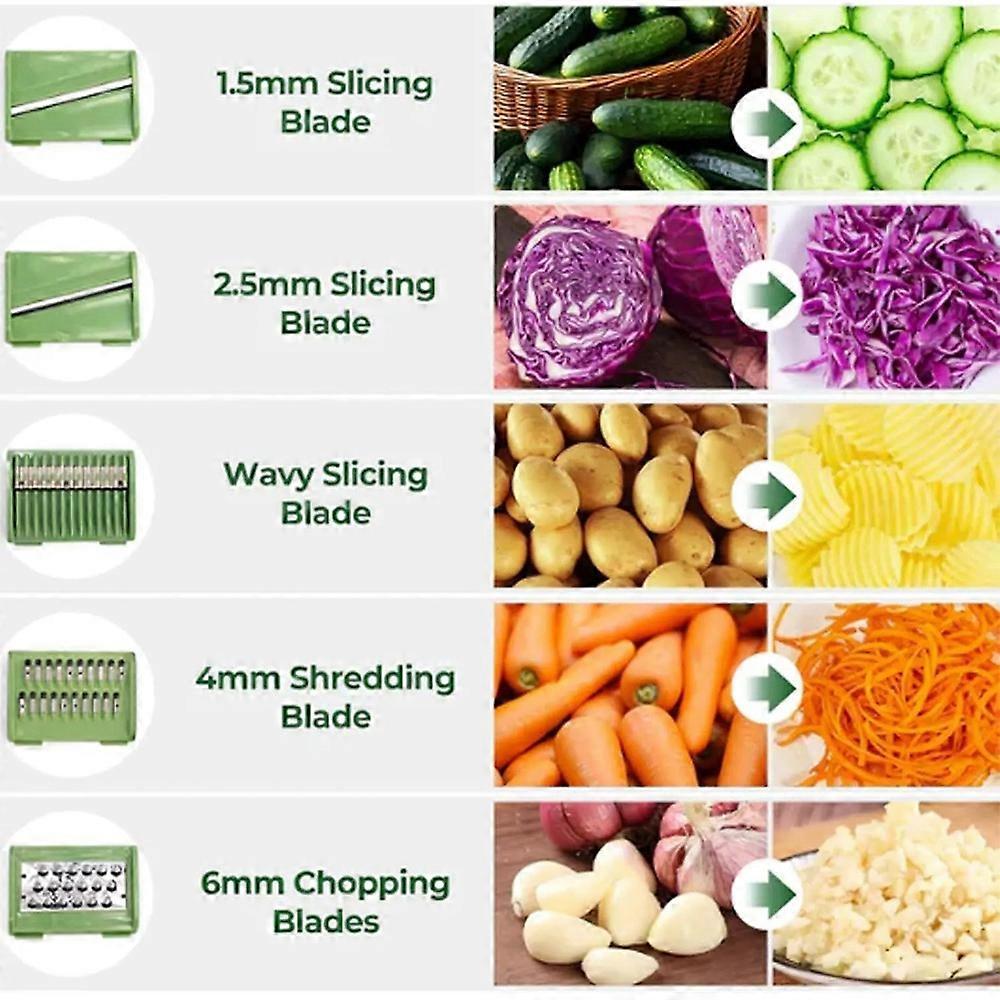 5 In 1 Vegetable Spin Chopper, Salad Spinner with Slicer, Lettuce Spinner Dryer