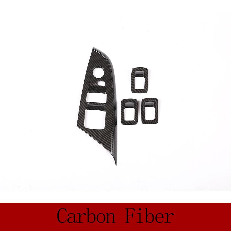 For BMW X3 X4 F25 F26 2011-2017 ABS Carbon fiber Car Window Glass Lift Button Decorative Frame Sticker Car Interior Accessories