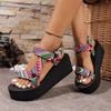Ladies Summer Thick Soled Shoes Women Comfort Cloth Sandals Beach Set Foot Sandals Exposed Toe Light Casual Slippers