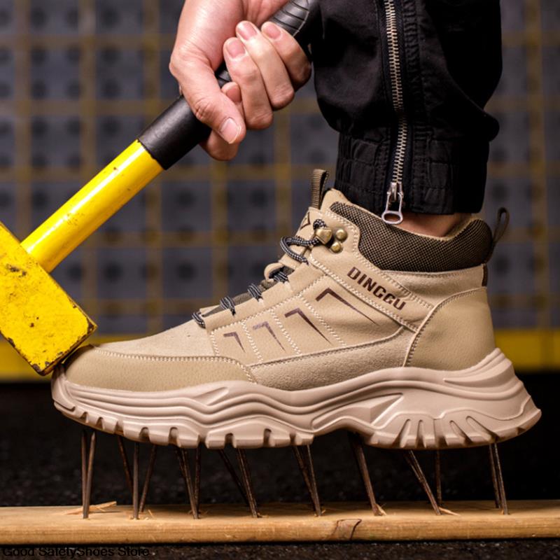 Safety Shoes Men Work Boots Steel Toe Shoes Anti Scald Welding Boots Male Anti Smashing Anti Piercing Work Sneakers Safety Boots
