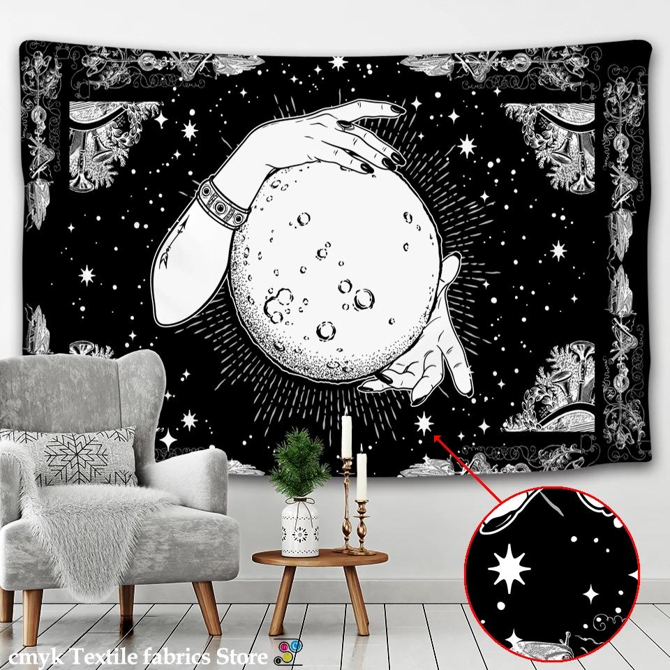 Celestial Sun and Moon Tapestry  Mystical Art for Living Room Decor Boho Style Enhance Your Space with Cosmic Vibes