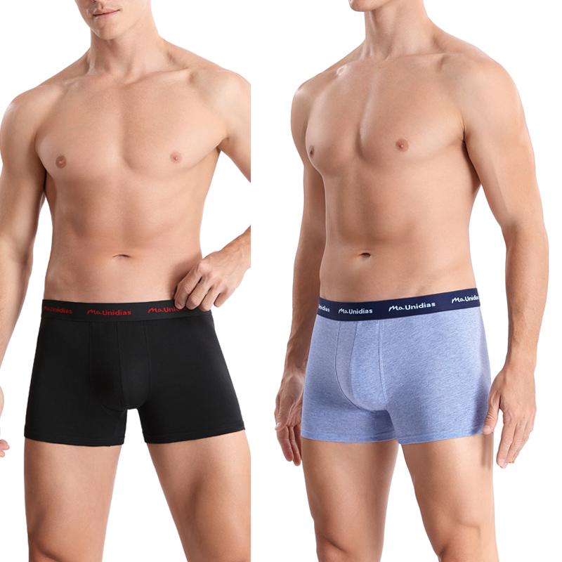 3 Stück/Packung Einfarbige Herren-Boxershorts Baumwolle Buchstabe Elastisches Band Herren-Slips