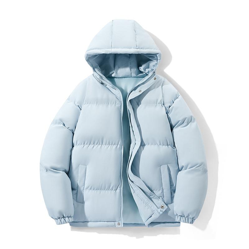 

Мужская повседневная хлопковая куртка с капюшоном однотонная зимняя на каждый день 3XL небесно-голубой