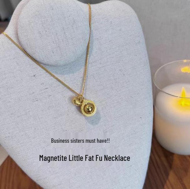 Ancient Gold Money-Attracting Necklace with Fortune Beast Pendant