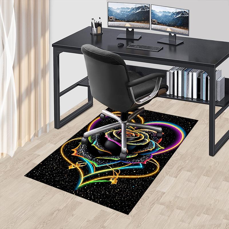 

Rainbow Glitter Chair Mat Office Carpet for Desk, Oversized Rug for Home Decor, Sofa Mat, Gift Idea for Any Room 60cm by 90cm