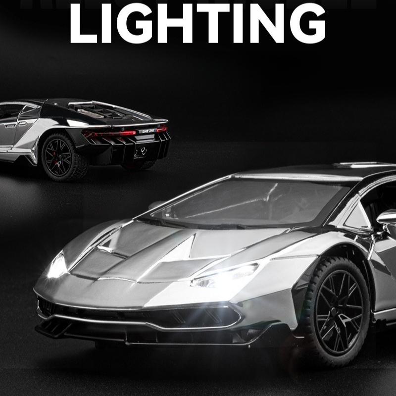 Electroplated 1/24 Lamborghini 770 Supercar Alloy Model Ornaments Toys Diecast Miniature Voiture Children Boy Gift Birthday