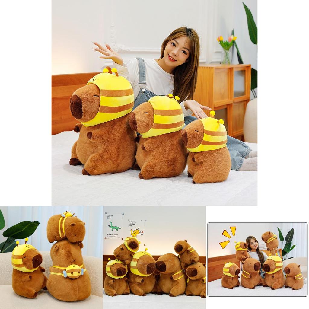 Cute Adorable Capybara Plush Toy With Bee Hat Perfect For Birthday Gifts And Collecting