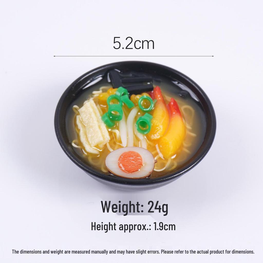 Japanese Ramen Keychain: Large Seafood Noodle Bowl Pendant and Claw Machine Toy