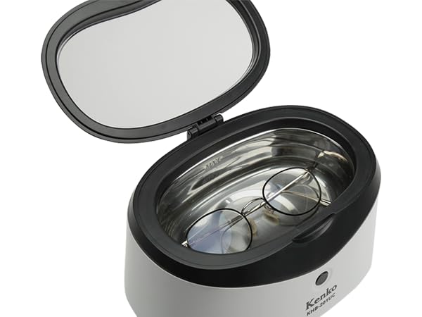 Kenko Ultrasonic Cleaner KHB-201UC 40kHz Glasses Watches 600ml Large Capacity Timer Watch Band Holder Cleaning Basket White