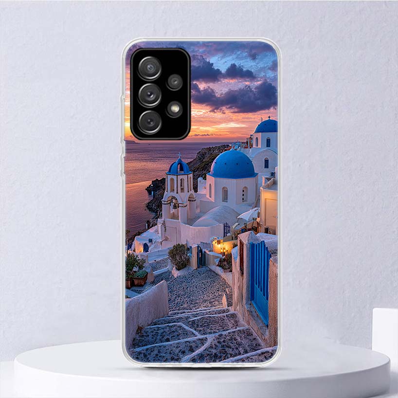 Greece In Summer Santorini Soft Case For Samsung Galaxy A17 A16 A26 A36 A56 A15 A14 A13 A55 A54 A53 Phone Cover A25 A35 A24 A34