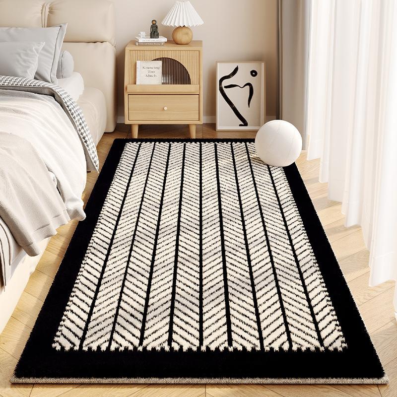 Schlafzimmerteppich Schmutzabweisender Bettvorleger Haushalt Dick Rutschfest Teppich Leicht zu Pflegen
