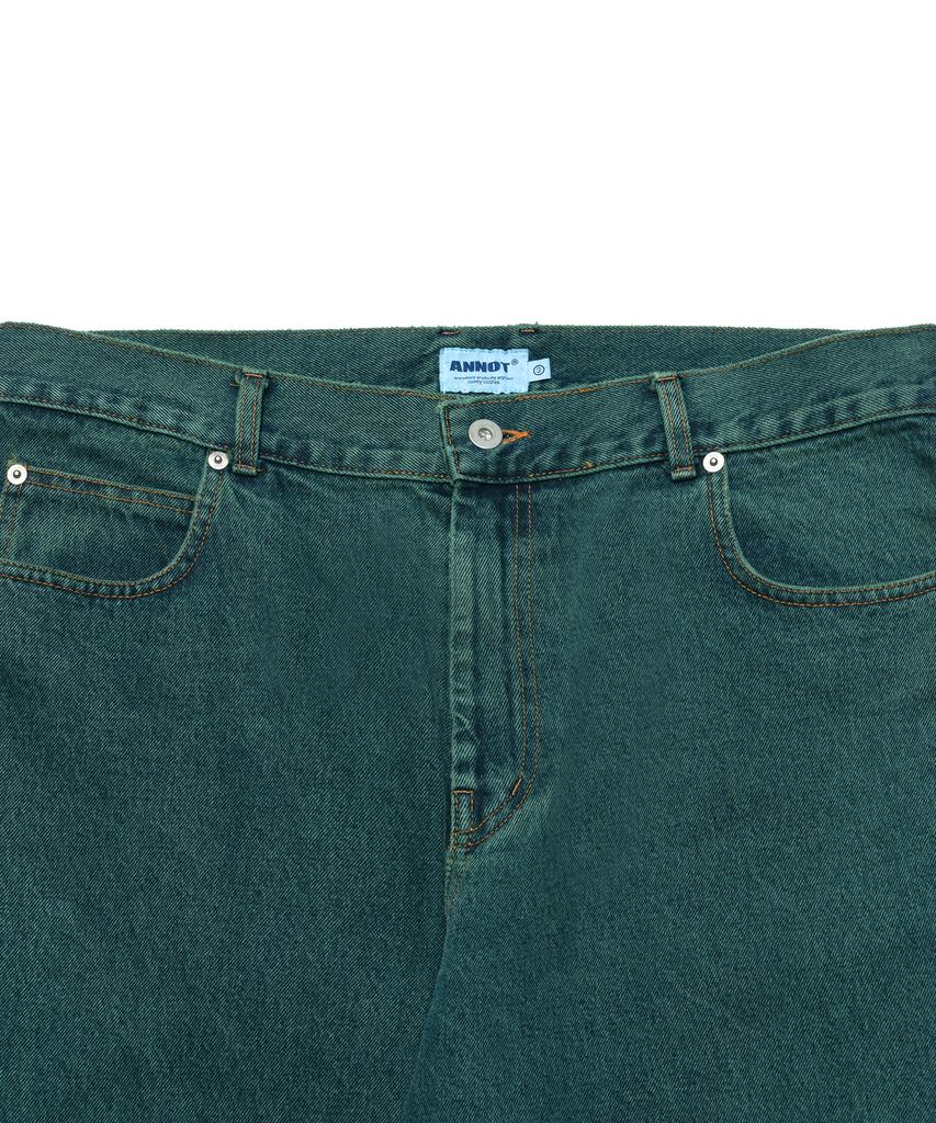 ANNOT Stone Washed Denim Pants Aurora Green