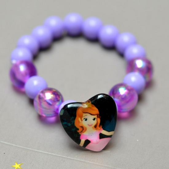 Colorful Sparkle Bead Bracelet for Kids - Princess Jewelry Gift
