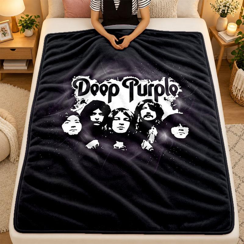 Flannel BlanketDeep Purple Warm Soft Throw Blanket for Indoor Sofa Bed Living Room Use