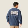 Li Ning Sports Lifestyle Series Casual Retro Letter Print Loose Comfortable Sweatshirt Unisex Sweatshirt Night-Navigation-Blue AWDVC11-8