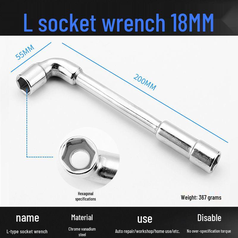 L-Shaped Hex Socket Wrench Set with Double-Ended Elbow and Perforated Pipe Wrench.
