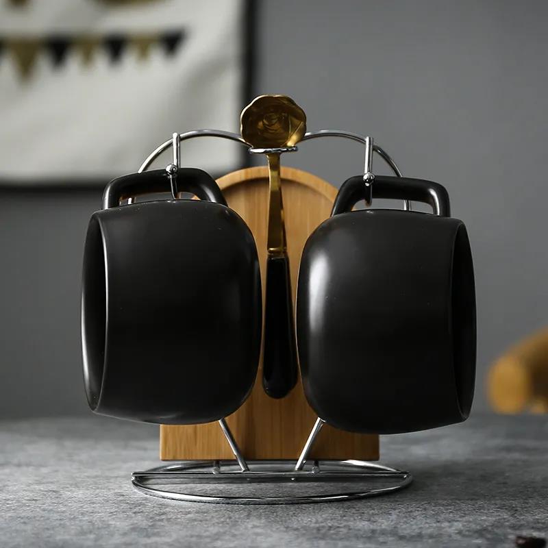 Black Ceramic Milk Mug Nordic Style Luxury Black Matte Frosted Coffee Mug Office Mug Drinkware Kitchen Tool Household Supplies