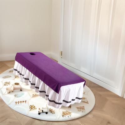 Comfortable Beauty Salon Bed Sheet Oil-proof with Holes Massage Bed Bedspread Washable Soft Cosmetic Bed Sheet