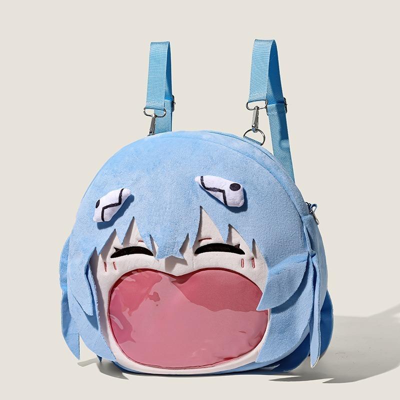 Anime Character Itabag Backpack Large Capacity Clear Display Window Cosplay School Bag Gift синий