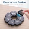 Large Capacity Pill Organizer Weekly 7 Day Compartments Easy Open Daily Pill Box Portable Pill Dispenser Case