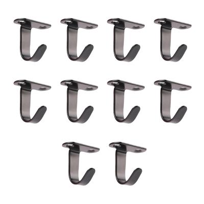 Paquete de 10 Ganchos Individuales Negros de Acero Inoxidable Fáciles de Instalar Ganchos de Techo Práctico Colgador para Baño Armario Garaje