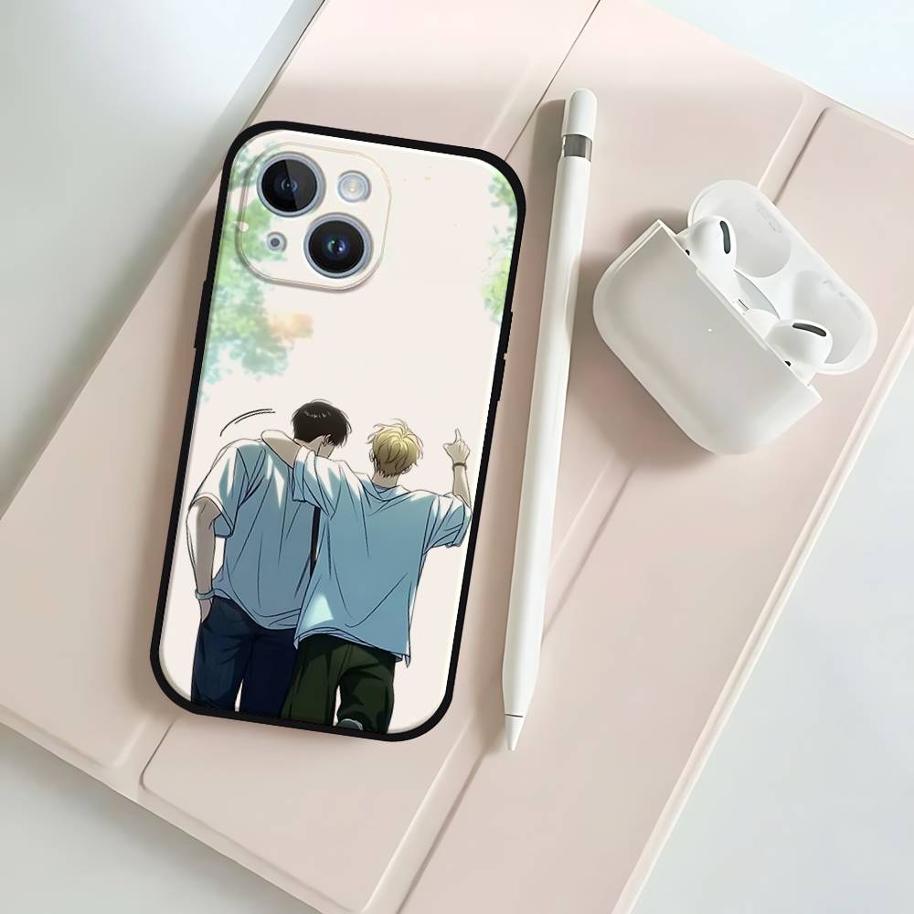 Korean Comics Summer Black Phone Case That Fits For IPhone 17,16,15,11,13,14 Pro Max,Plus,X,Xr,Xs Max,13Mini